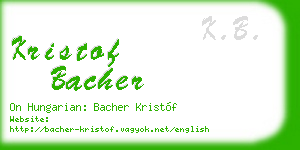 kristof bacher business card