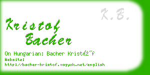 kristof bacher business card